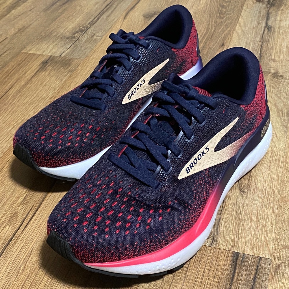 Brooks Ghost 16 Womens Running Shoes Navy Red 1204071B422 Size 8 B